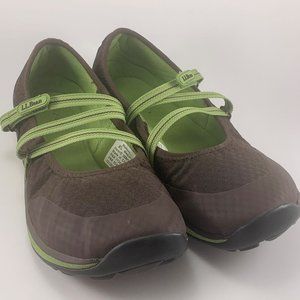 L.L. Bean Lightweight Sport Shoes Brown/Green Mary Janes 280458 Women Size 8.5